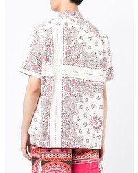 weißes Kurzarmhemd mit Paisley-Muster von Sacai