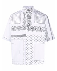 weißes Kurzarmhemd mit Paisley-Muster von Givenchy
