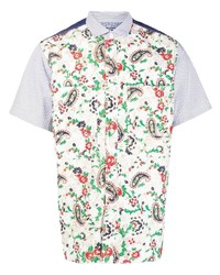 weißes Kurzarmhemd mit Paisley-Muster von Junya Watanabe