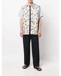 weißes Kurzarmhemd mit Paisley-Muster von Junya Watanabe MAN