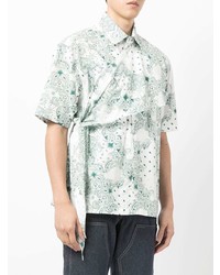 weißes Kurzarmhemd mit Paisley-Muster von Yoshiokubo