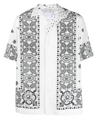 weißes Kurzarmhemd mit Paisley-Muster von Sacai