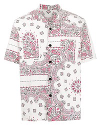 weißes Kurzarmhemd mit Paisley-Muster von Sacai