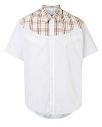 weißes Kurzarmhemd mit Schottenmuster von Martine Rose
