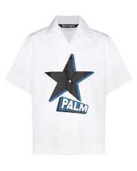 weißes Kurzarmhemd mit Sternenmuster von Palm Angels