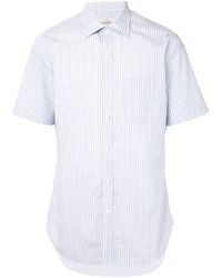 weißes Kurzarmhemd mit Vichy-Muster von Kent & Curwen