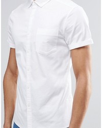 weißes Kurzarmhemd von Asos