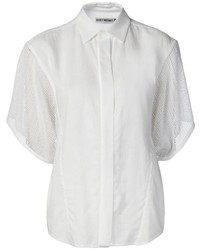 weißes Kurzarmhemd von Issey Miyake