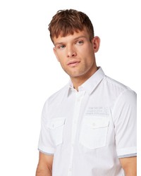 weißes Kurzarmhemd von Tom Tailor