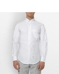 weißes Langarmhemd aus Seersucker von Thom Browne
