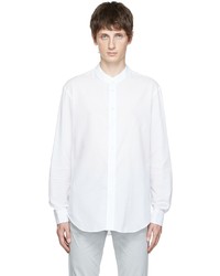weißes Langarmhemd aus Seersucker von Giorgio Armani