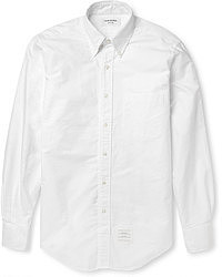 weißes Langarmhemd aus Seersucker von Thom Browne