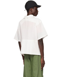 weißes Langarmhemd aus Seersucker von Spencer Badu