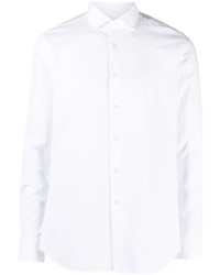 weißes Langarmhemd aus Seersucker von Xacus