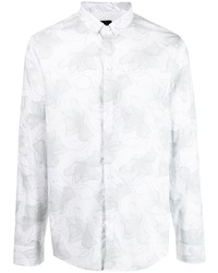 weißes Langarmhemd mit Blumenmuster von Armani Exchange