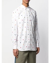 weißes Langarmhemd mit Blumenmuster von Comme Des Garcons SHIRT