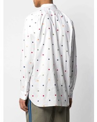 weißes Langarmhemd mit Blumenmuster von Comme Des Garcons SHIRT