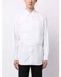 weißes Langarmhemd mit Blumenmuster von Comme Des Garcons SHIRT