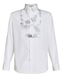 weißes Langarmhemd mit Blumenmuster von Etro