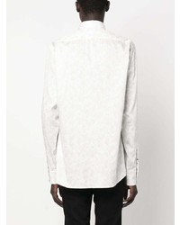 weißes Langarmhemd mit Blumenmuster von Karl Lagerfeld