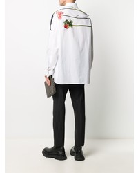 weißes Langarmhemd mit Blumenmuster von Valentino