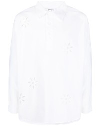 weißes Langarmhemd mit Blumenmuster von Gimaguas