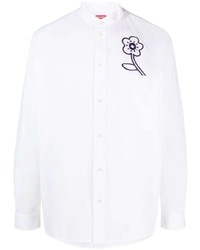 weißes Langarmhemd mit Blumenmuster von Kenzo