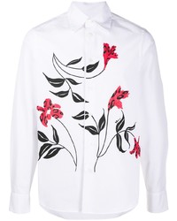 weißes Langarmhemd mit Blumenmuster von Marni