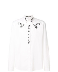 weißes Langarmhemd mit Blumenmuster von McQ Alexander McQueen