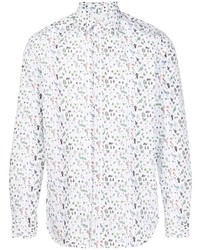 weißes Langarmhemd mit Blumenmuster von Paul Smith