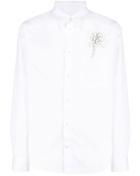 weißes Langarmhemd mit Blumenmuster von Simone Rocha