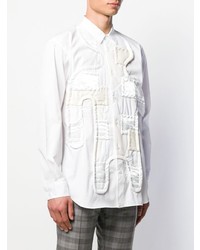 weißes Langarmhemd mit Flicken von Comme Des Garcons SHIRT