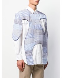 weißes Langarmhemd mit Flicken von Comme Des Garcons SHIRT