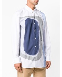 weißes Langarmhemd mit Flicken von Comme Des Garcons SHIRT