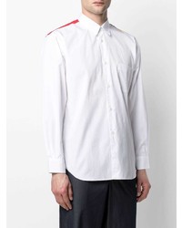 weißes Langarmhemd mit Flicken von Comme Des Garcons SHIRT