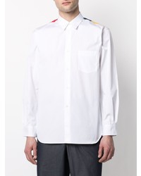 weißes Langarmhemd mit Flicken von Comme Des Garcons SHIRT