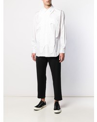 weißes Langarmhemd mit Flicken von Comme Des Garcons SHIRT