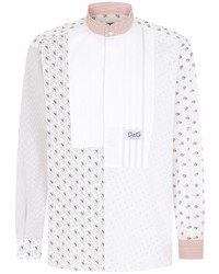 weißes Langarmhemd mit Flicken von Dolce & Gabbana