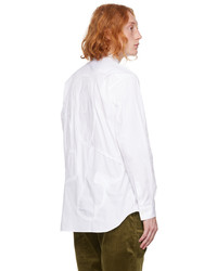 weißes Langarmhemd mit Flicken von Comme Des Garcons SHIRT