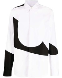 weißes Langarmhemd mit geometrischem Muster von Alexander McQueen