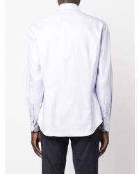 weißes Langarmhemd mit geometrischem Muster von Giorgio Armani