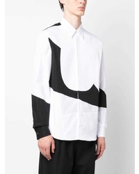 weißes Langarmhemd mit geometrischem Muster von Alexander McQueen