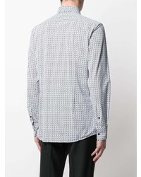 weißes Langarmhemd mit geometrischem Muster von BOSS HUGO BOSS