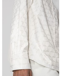 weißes Langarmhemd mit geometrischem Muster von AV Vattev