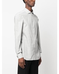 weißes Langarmhemd mit geometrischem Muster von Emporio Armani