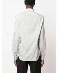 weißes Langarmhemd mit geometrischem Muster von Emporio Armani