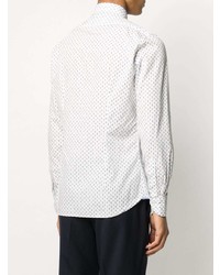 weißes Langarmhemd mit geometrischem Muster von Xacus