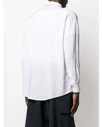 weißes Langarmhemd mit geometrischem Muster von Drôle De Monsieur