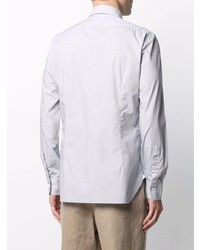 weißes Langarmhemd mit geometrischem Muster von Barba