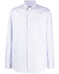 weißes Langarmhemd mit geometrischem Muster von Giorgio Armani